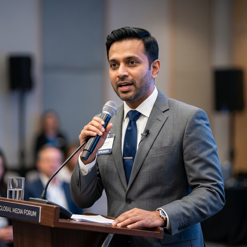 Sumit Awasthi speaking at a NetZero Horizon event